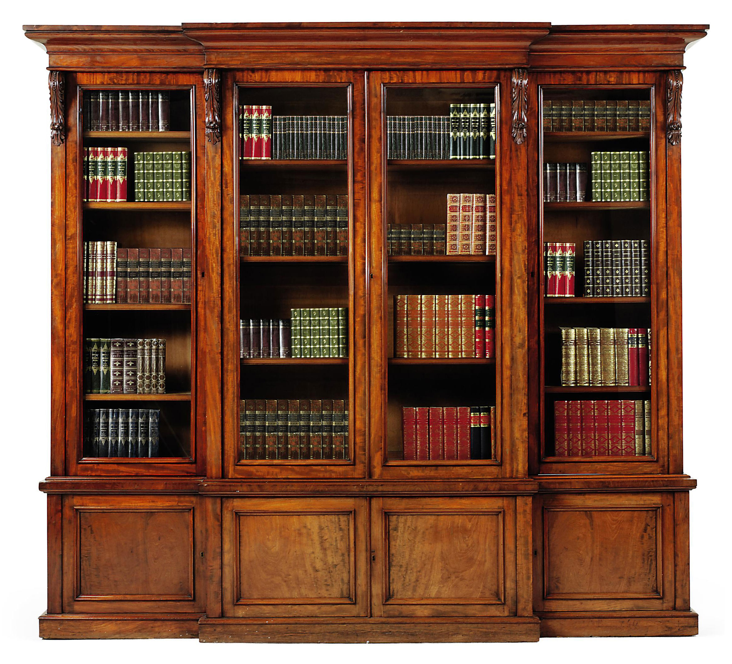 Breakfront bookcase sale
