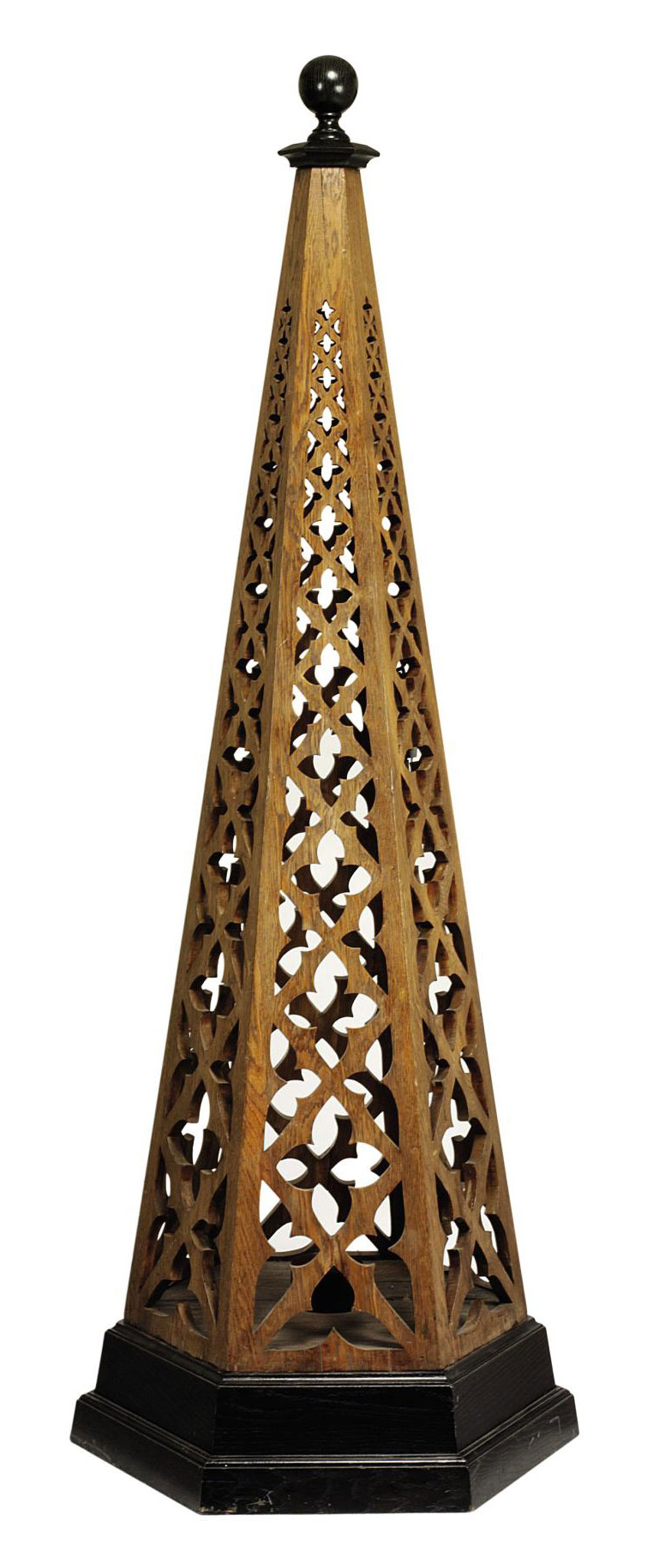 A Gothic Revival Ebonised And Carved Oak Floor Lamp 20th Century