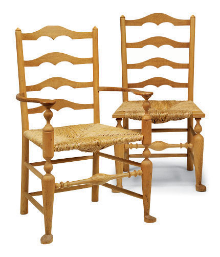 Two English Oak Ladderback Chairs Modern In The Manner Of Sir Edwin Lutyens Chair Oak Christie S
