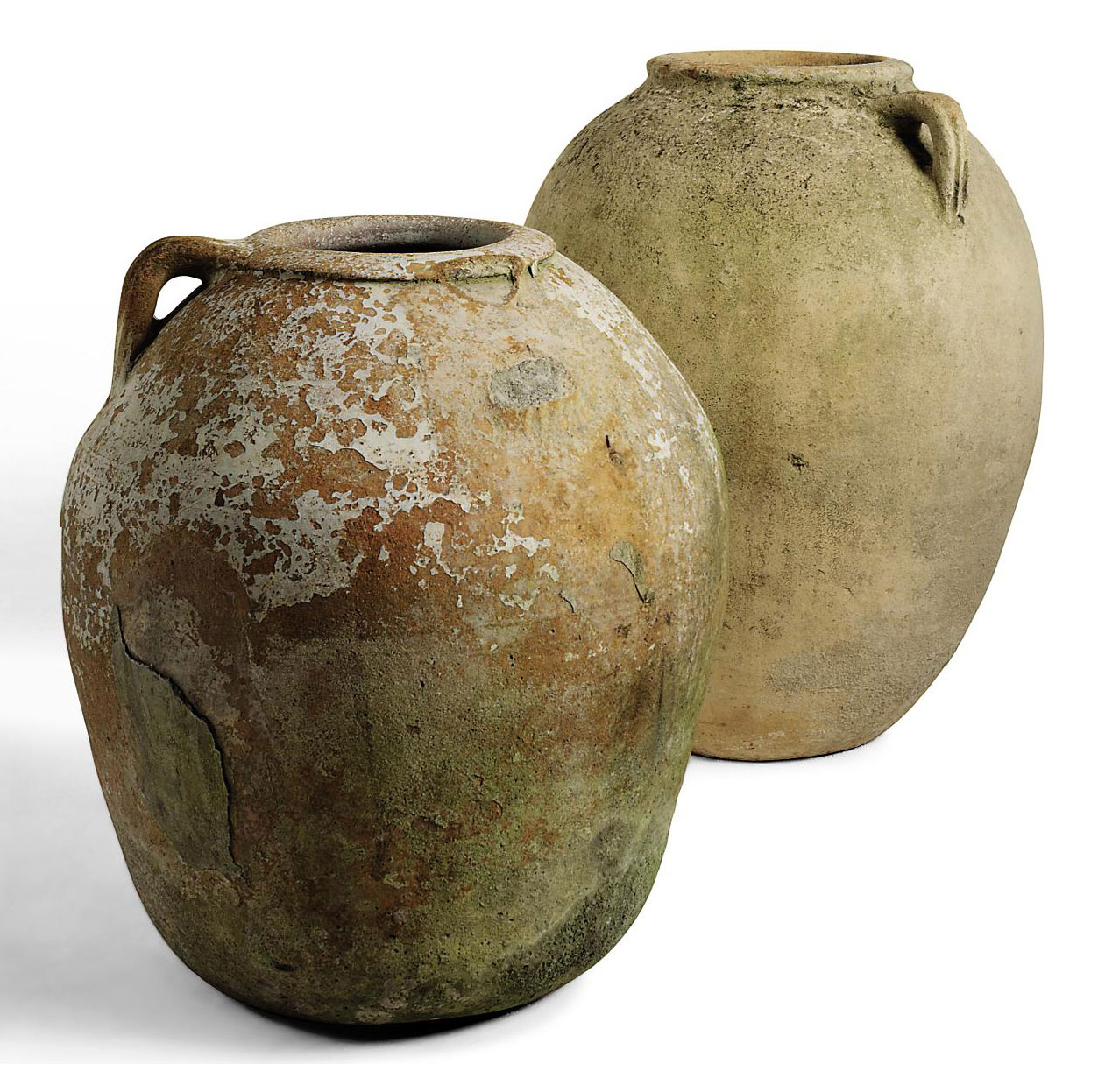 TWO TERRACOTTA OLIVE JARS , PROBABLY SOUTHERN TURKEY, 19TH CENTURY