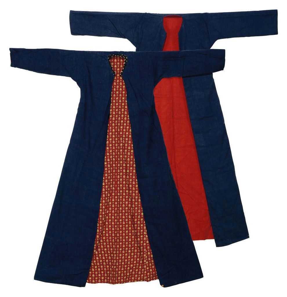 TEN NORTH AFRICAN INDIGO COTTON COATS , 20TH CENTURY 