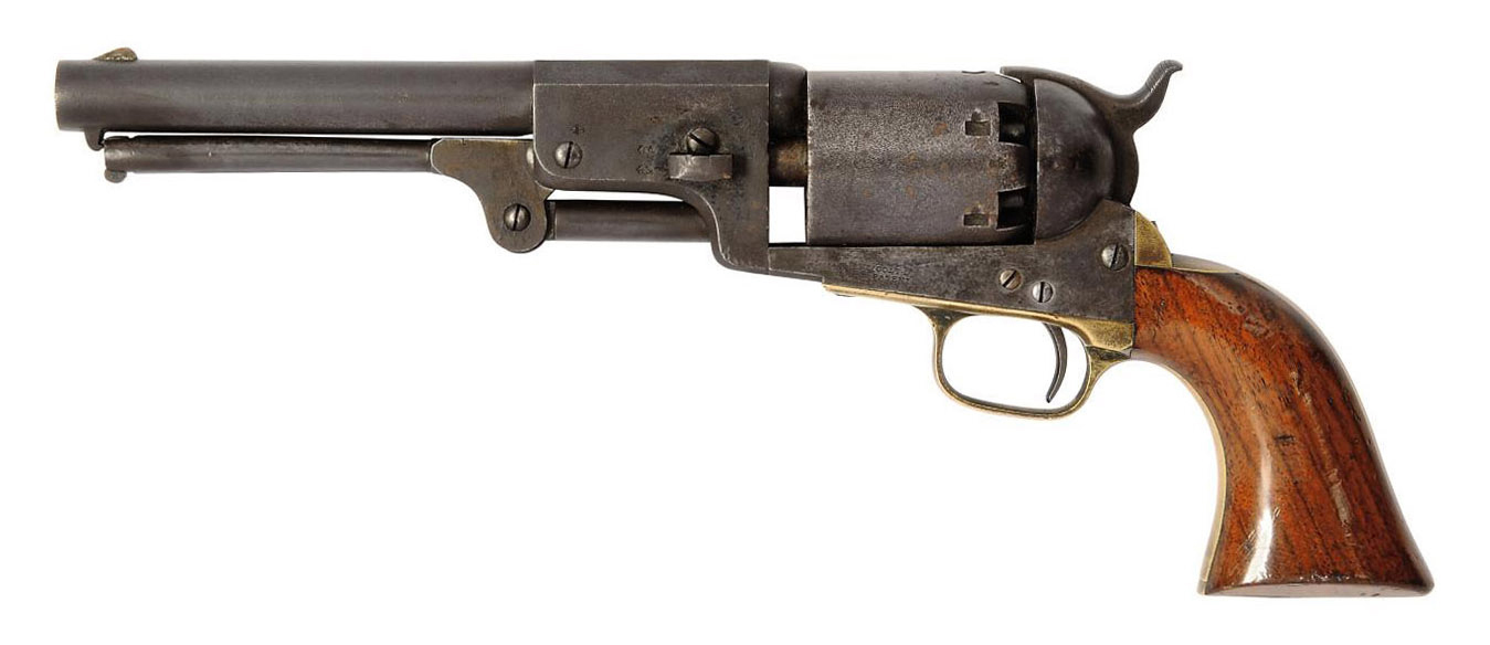 A COLT MODEL 1851 SIX SHOT NAVY REVOLVER, the 18.5cm barrel signed ''Address  Col. Saml.