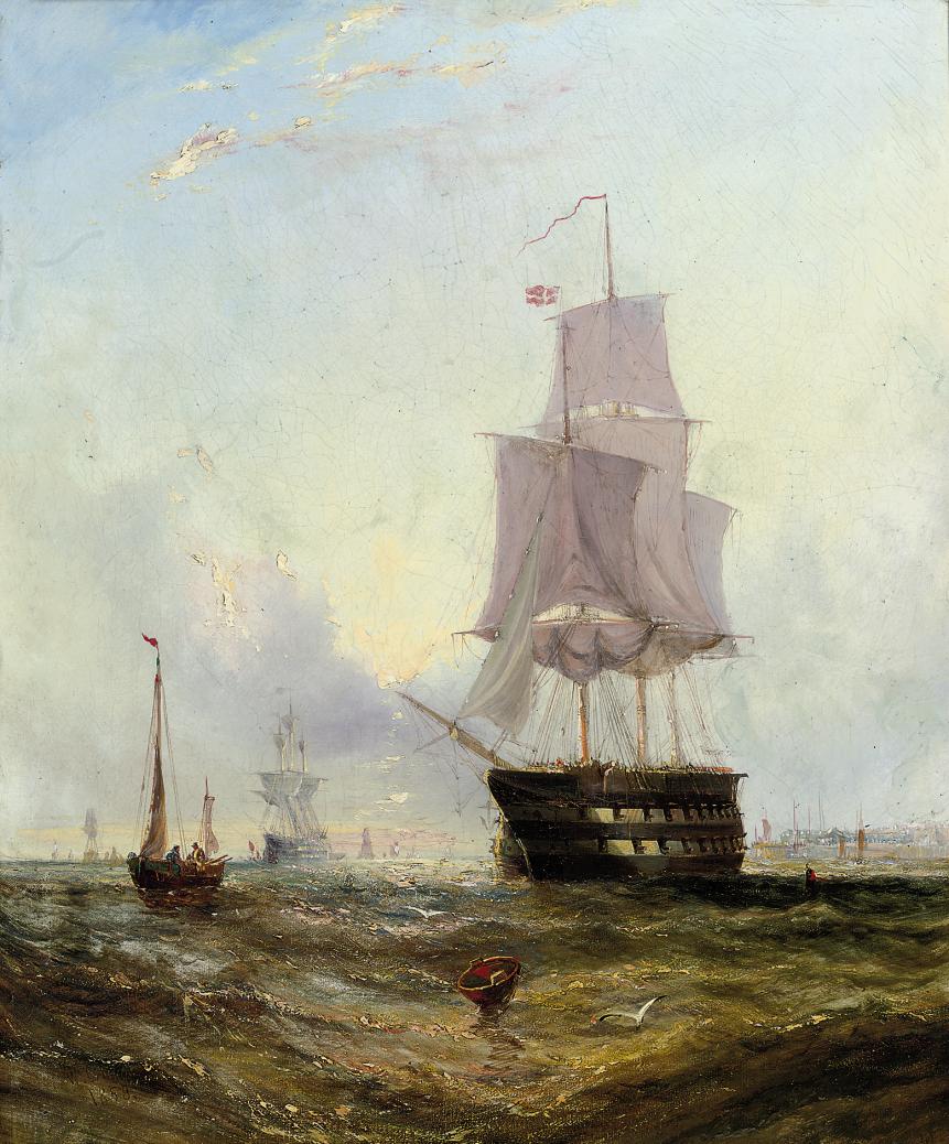 William Callcott Knell C 1830 1876 A Two Decker And Other