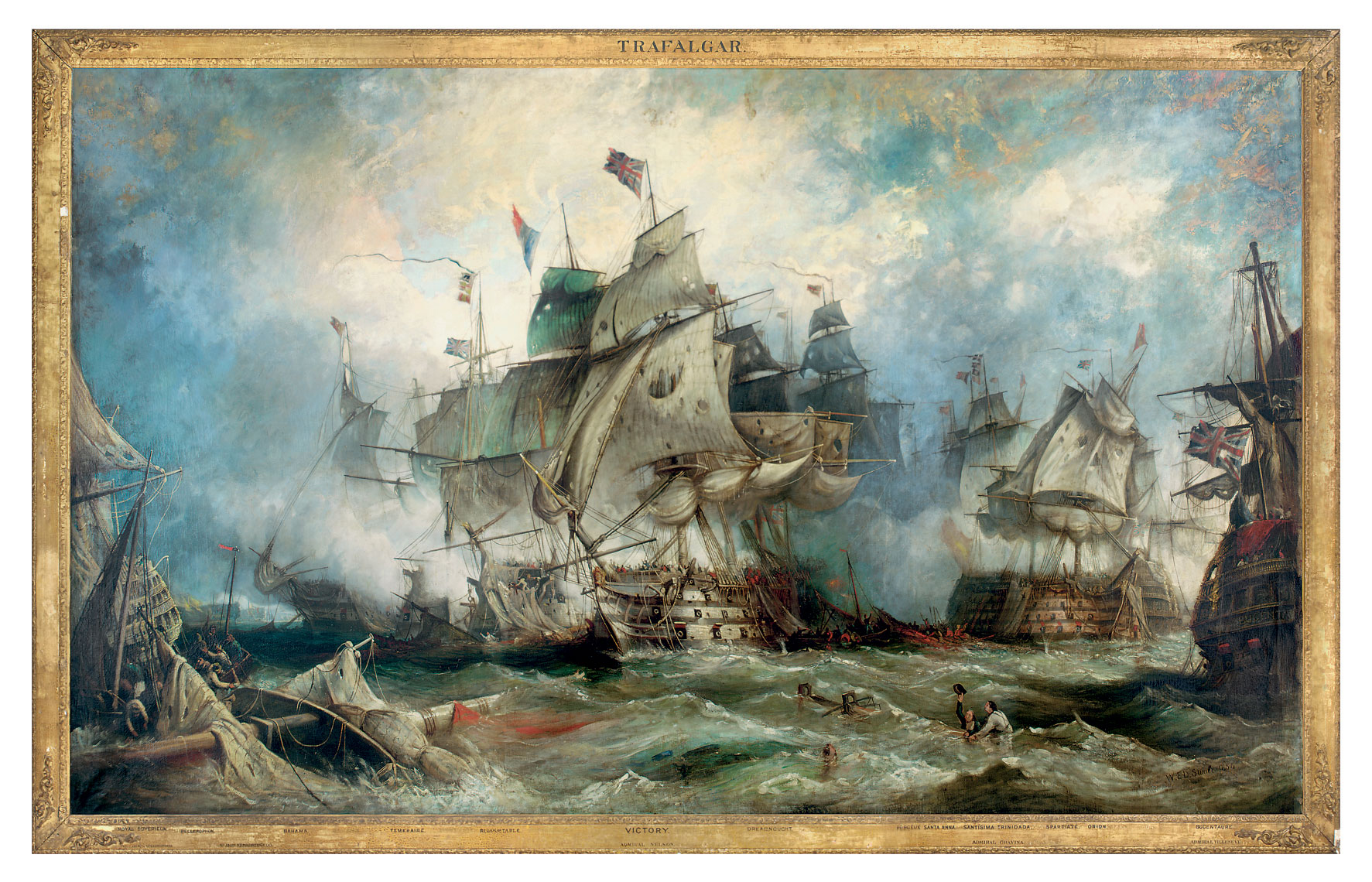 William E D Stuart 19th Century Trafalgar The Heat Of The