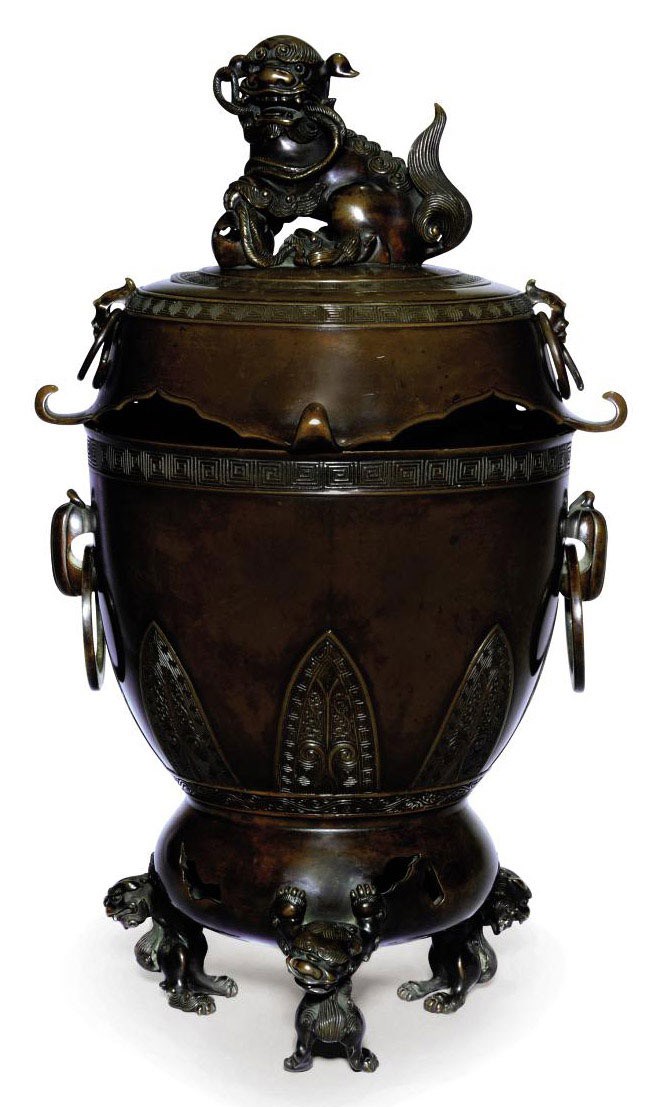 A Bronze Koro [Incense Burner] , MEIJI PERIOD (LATE 19TH CENTURY