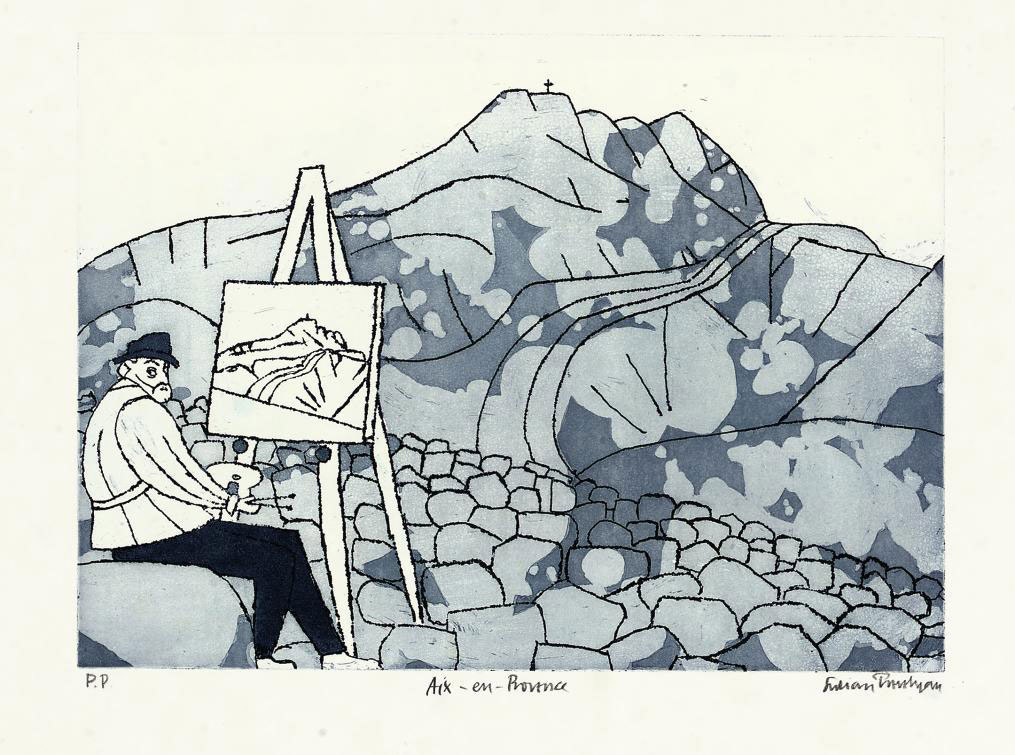 絵画 Julian Trevelyan Aigues Mortes Julian Trevelyan RA, Aigues Mortes – Original 1975 etching