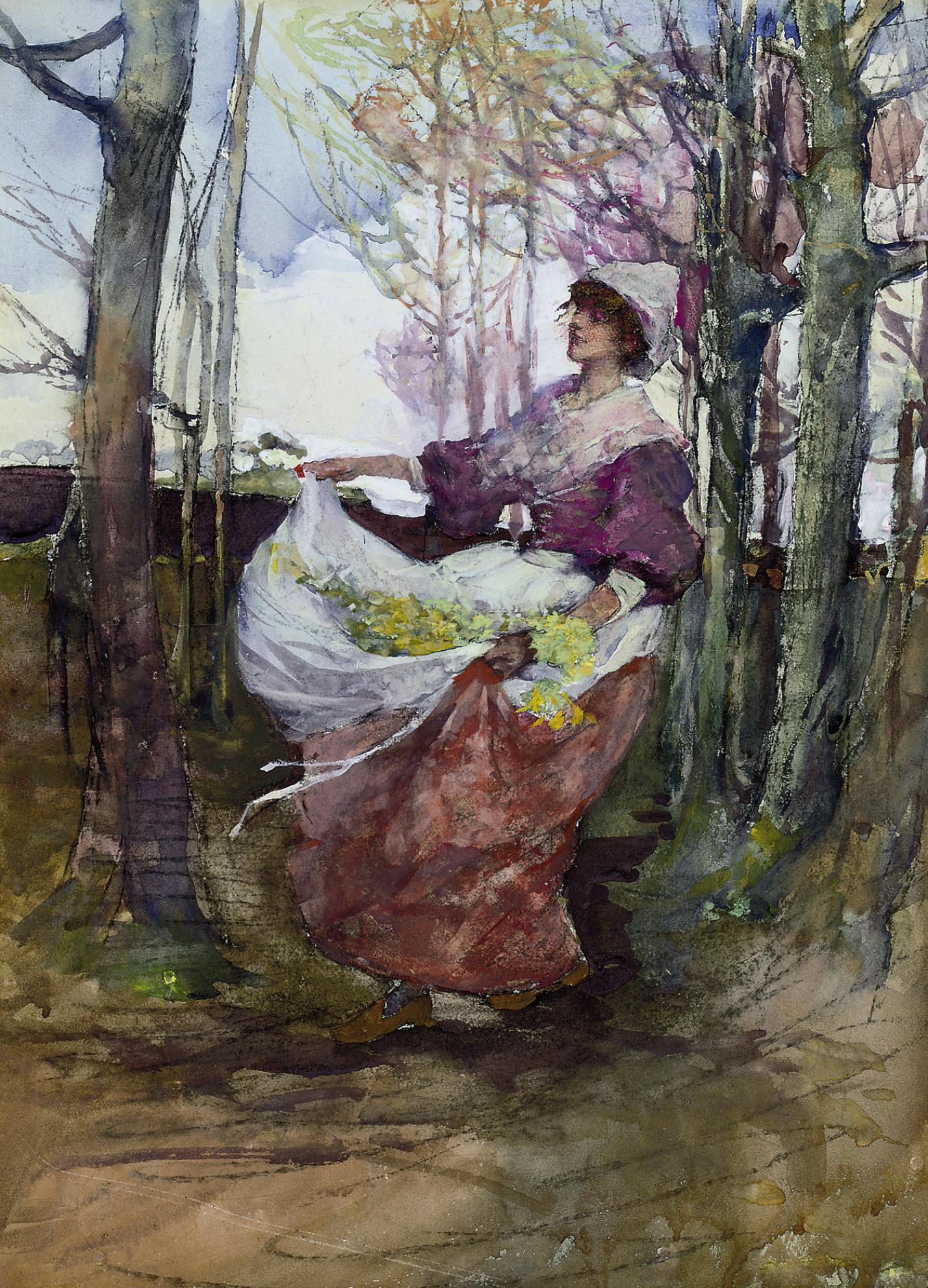 Elizabeth Adela Stanhope Forbes, A.R.W.S. (1859-1912) , An apron full