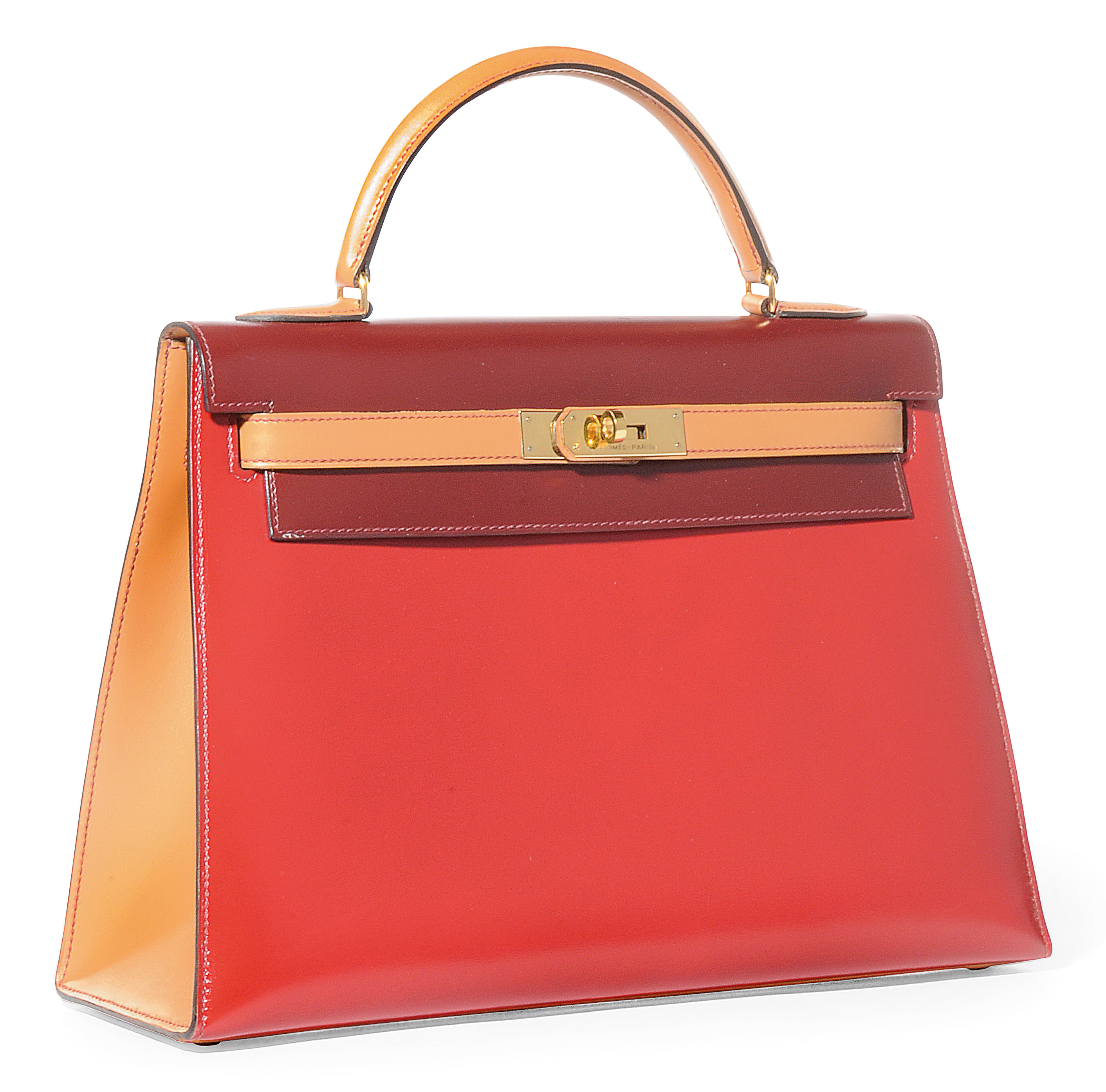 A TRI-COLOUR BOX CALF &#39;KELLY&#39; BAG , HERMÈS, 1998 | Christie&#39;s