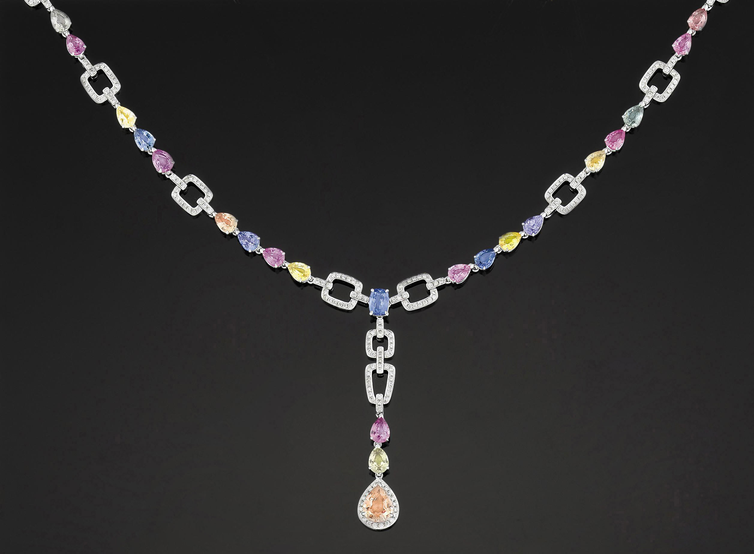 white gold sapphire necklace