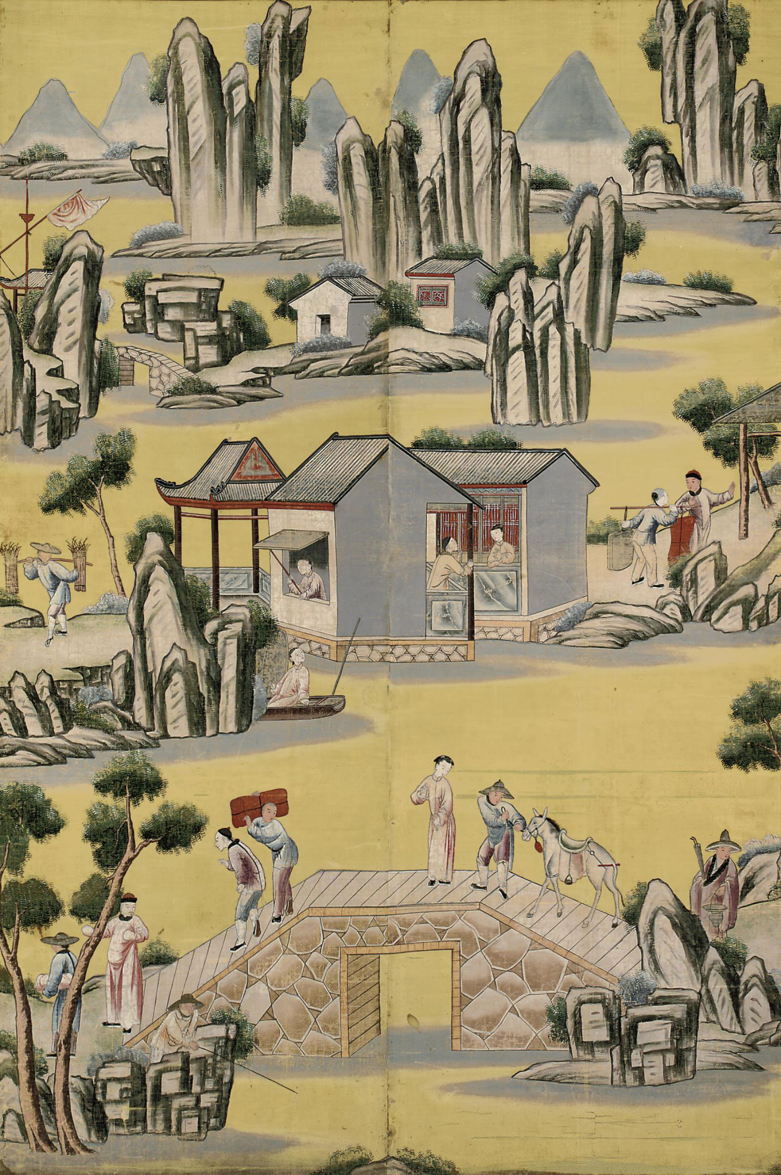Chinese Painting On Silk 19th Century Chinese Painting On Silk