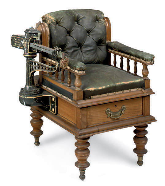 A SET OF LATE VICTORIAN OAK AND CASTIRON JOCKEY SCALES , BY W & T