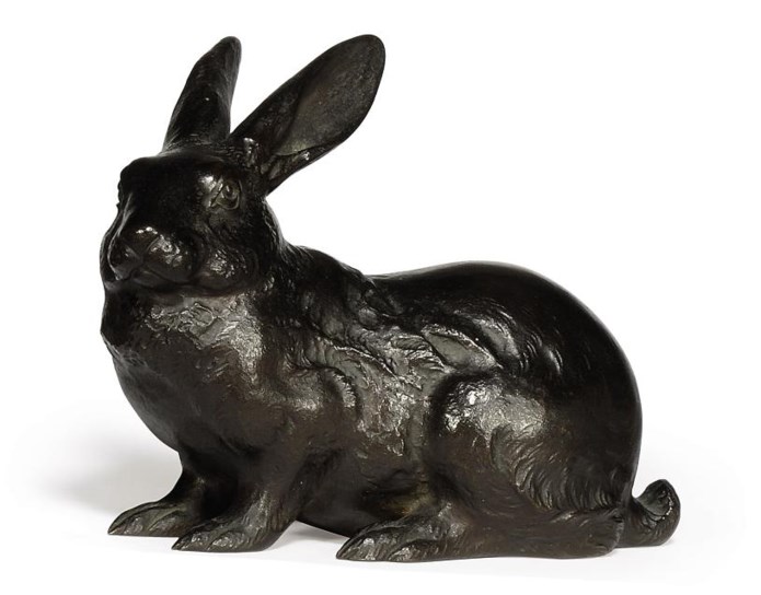 A JAPANESE BRONZE MODEL OF A RABBIT , MEIJI PERIOD (1868-1912) | Christie's