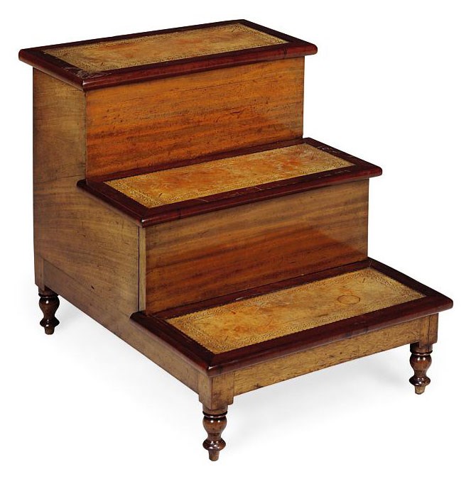 AN EARLY VICTORIAN SET OF MAHOGANY BED STEPS