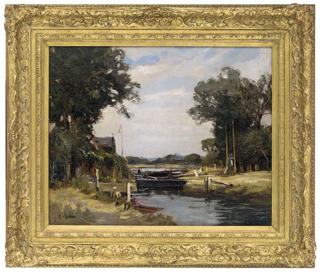 Alexander Carruthers Gould (1870-1948) , At the lock gate