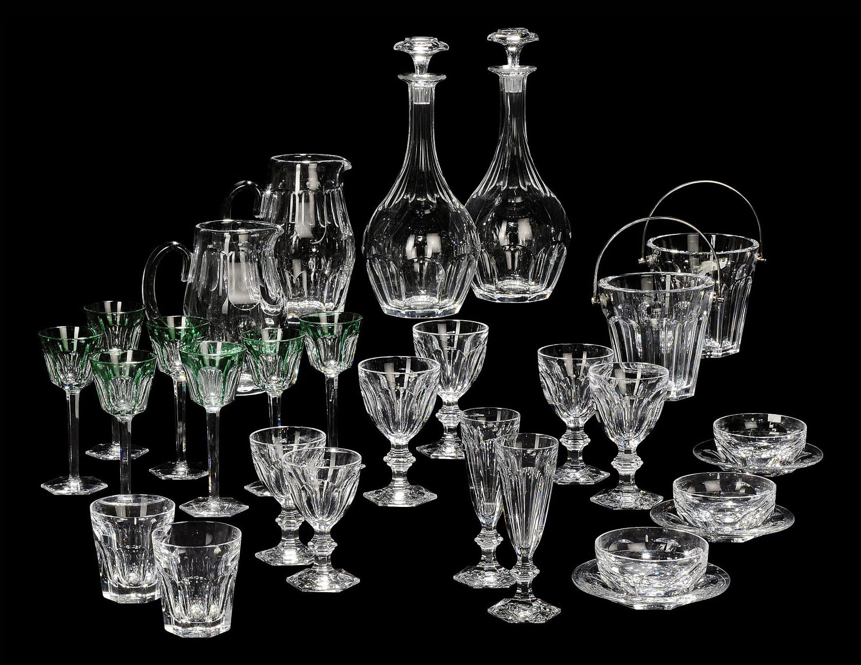 A BACCARAT 'HARCOURT' PATTERN TABLESERVICE , 20TH CENTURY, ACIDETCHED