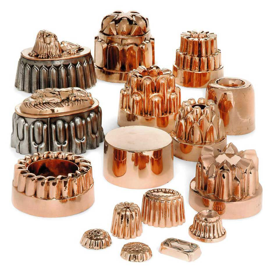 TEN LARGE VICTORIAN COPPER JELLY MOULDS , 19TH CENTURY Christie's