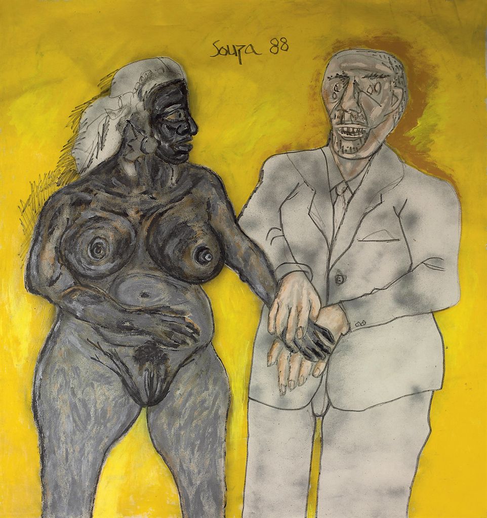 Francis Newton Souza 1924 2002 White Man Black Woman 20th