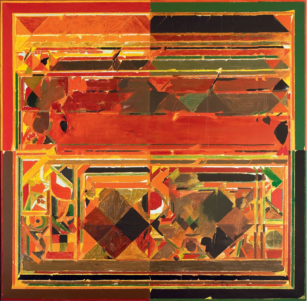 Syed Haider Raza (b. 1922), Saurashtra, 1983. 78&frac34; x 78&frac34;  in (200 x 200  cm). Artwork: &copy; The Raza Foundation. All rights reserved. DACS 2020. Sold for &pound;2,393,250 on 10 June 2010 at Christie&rsquo;s in South Kensington