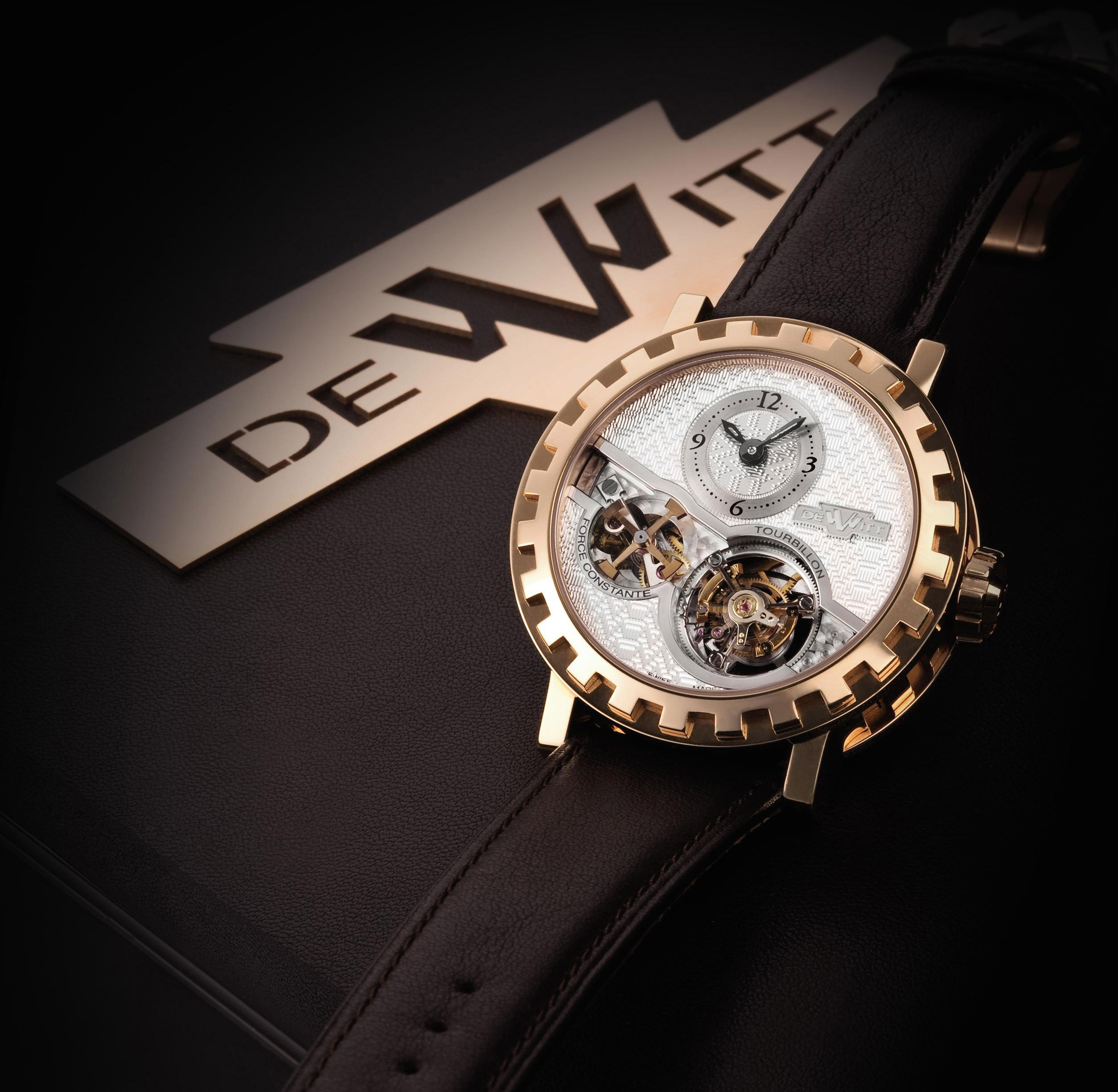 DEWITT, ACADEMIA TOURBILLON FORCE CONSTANTE PINK GOLD MANUALLYWOUND