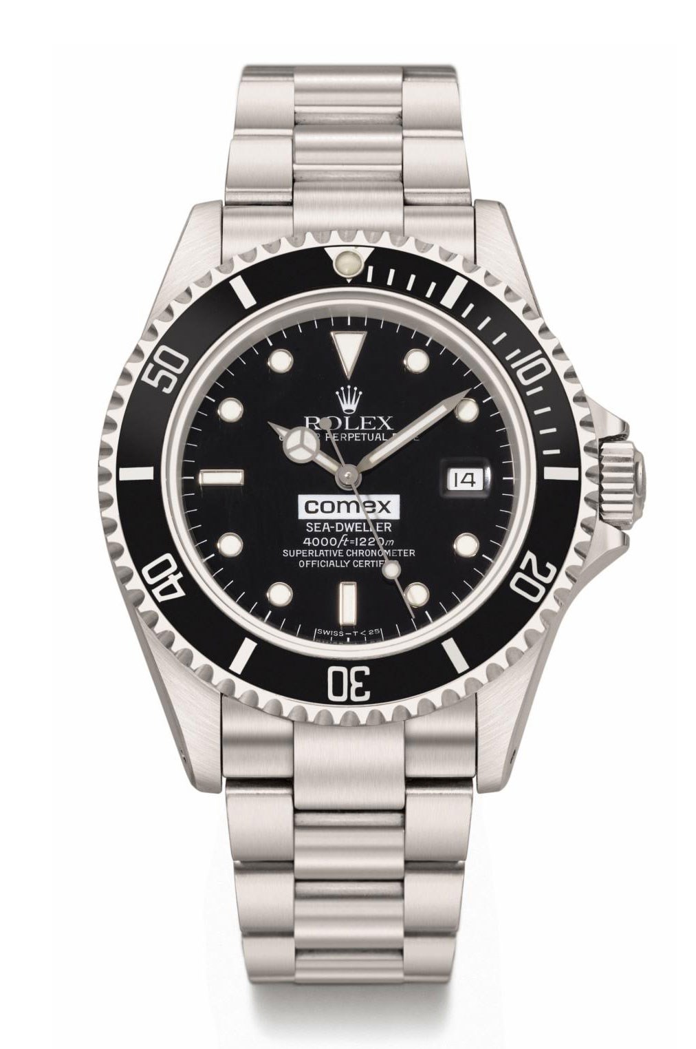 Rolex. A rare stainless steel automatic wristwatch with centre seconds