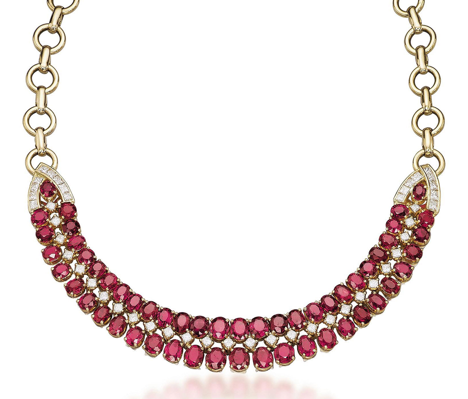 A RUBY AND DIAMOND NECKLACE