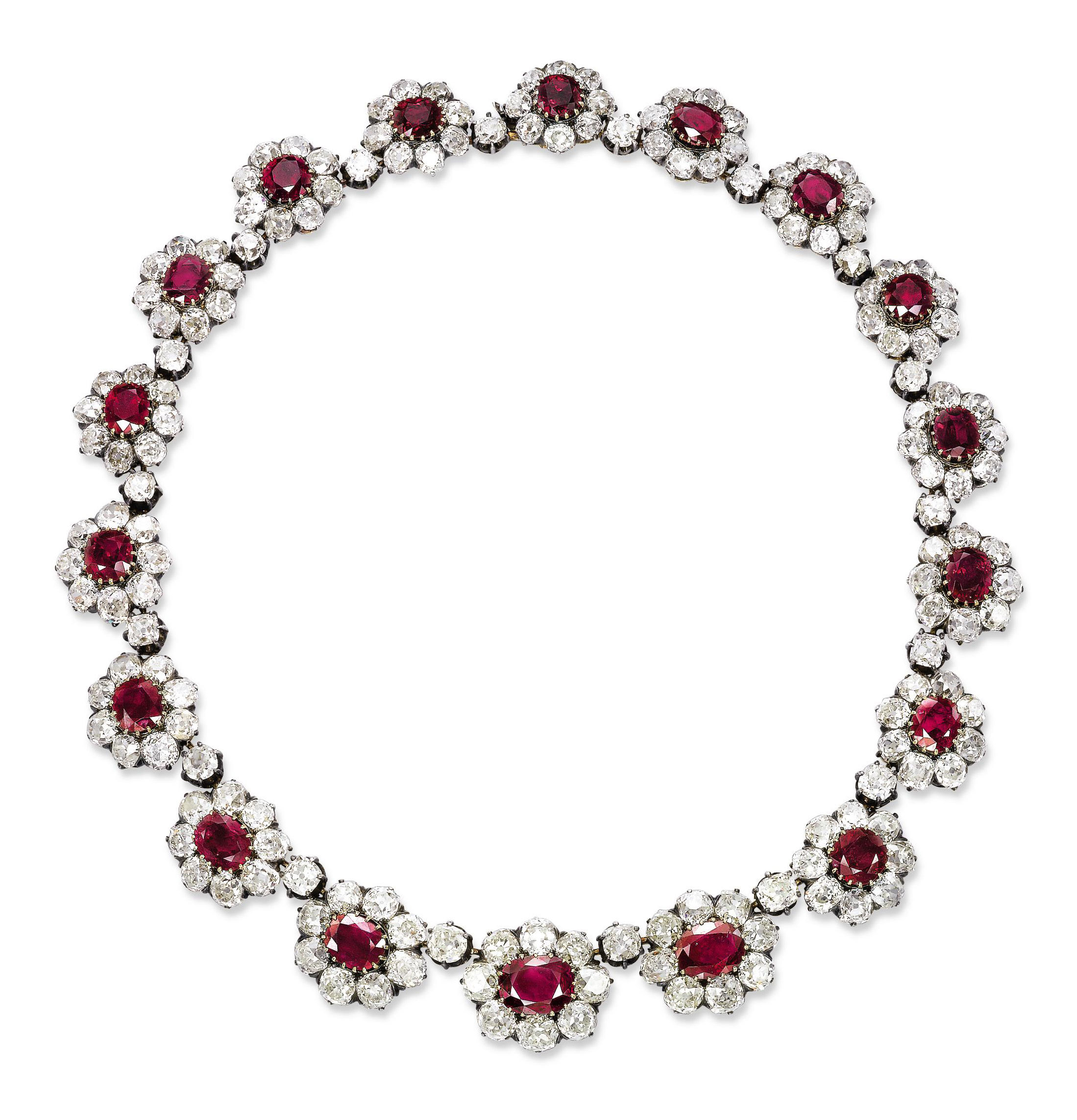 AN IMPORTANT ANTIQUE RUBY AND DIAMOND NECKLACE | Christie's