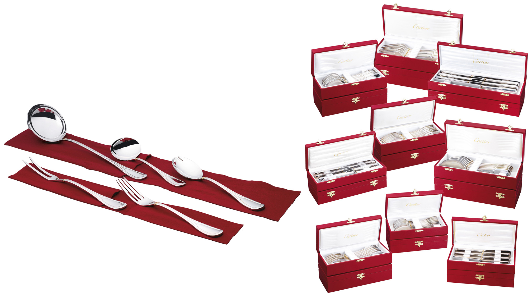 A SET OF SILVER PLATED FLATWARE SERVICE BY CARTIER Christie s