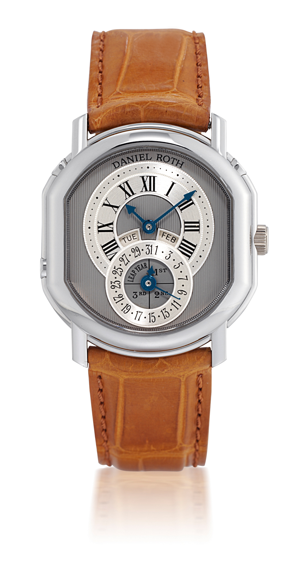 DANIEL ROTH WHITE GOLD AUTOMATIC PERPETUAL CALENDAR WRISTWATCH , NO. 35