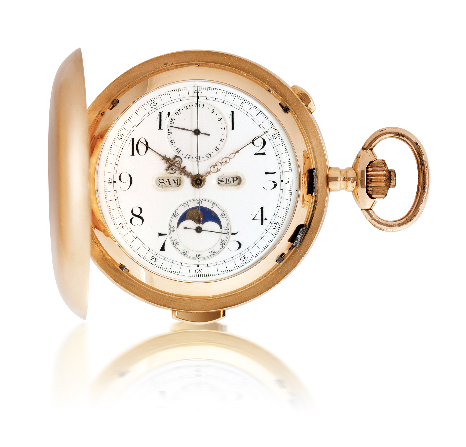 VOLTA YELLOW GOLD MINUTE REPEATING TRIPLE CALENDAR CHRONOGRAPH HUNTER