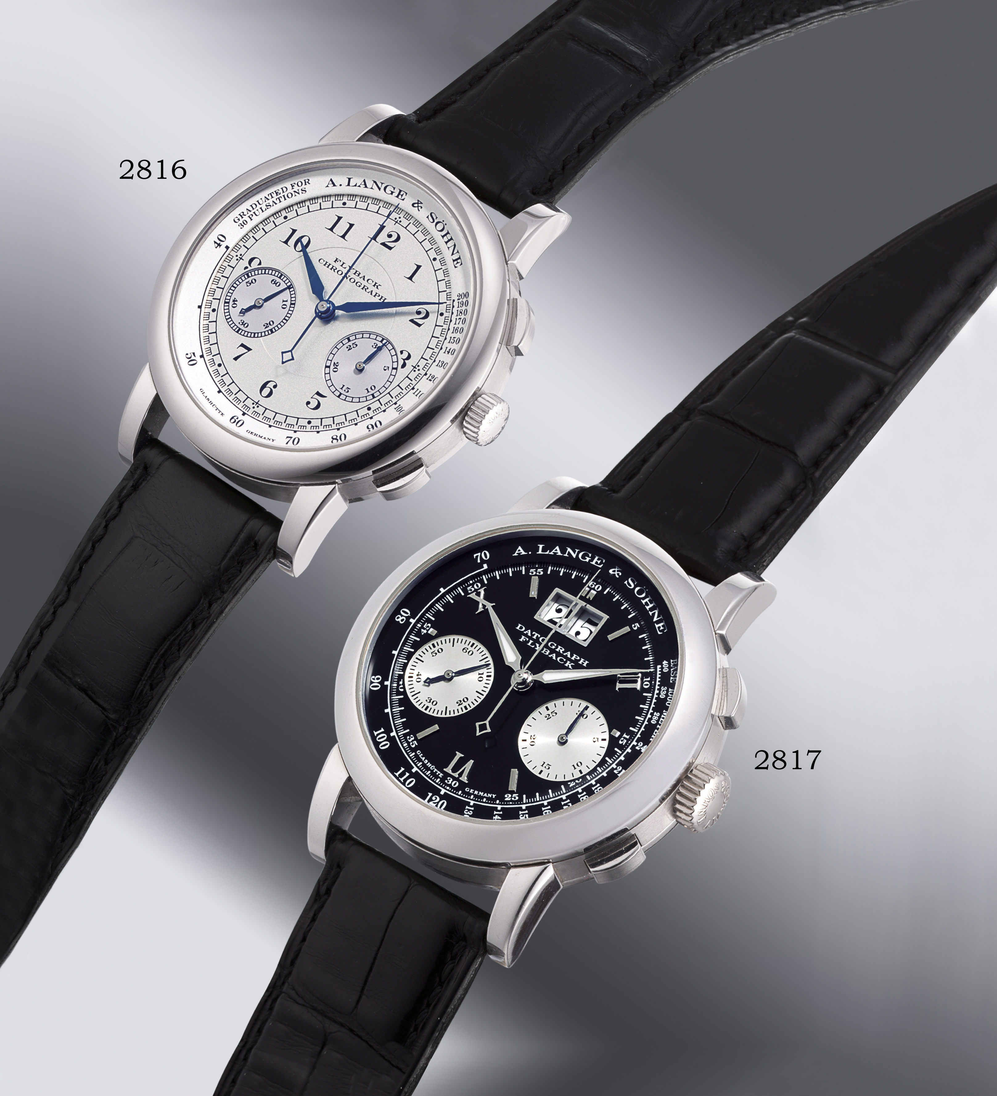 A Lange Sohne Datograph Platinum Manually Wound Flyback Chronograph Wristwatch With Date Display Case Circa 06 Chronograph Flyback Christie S