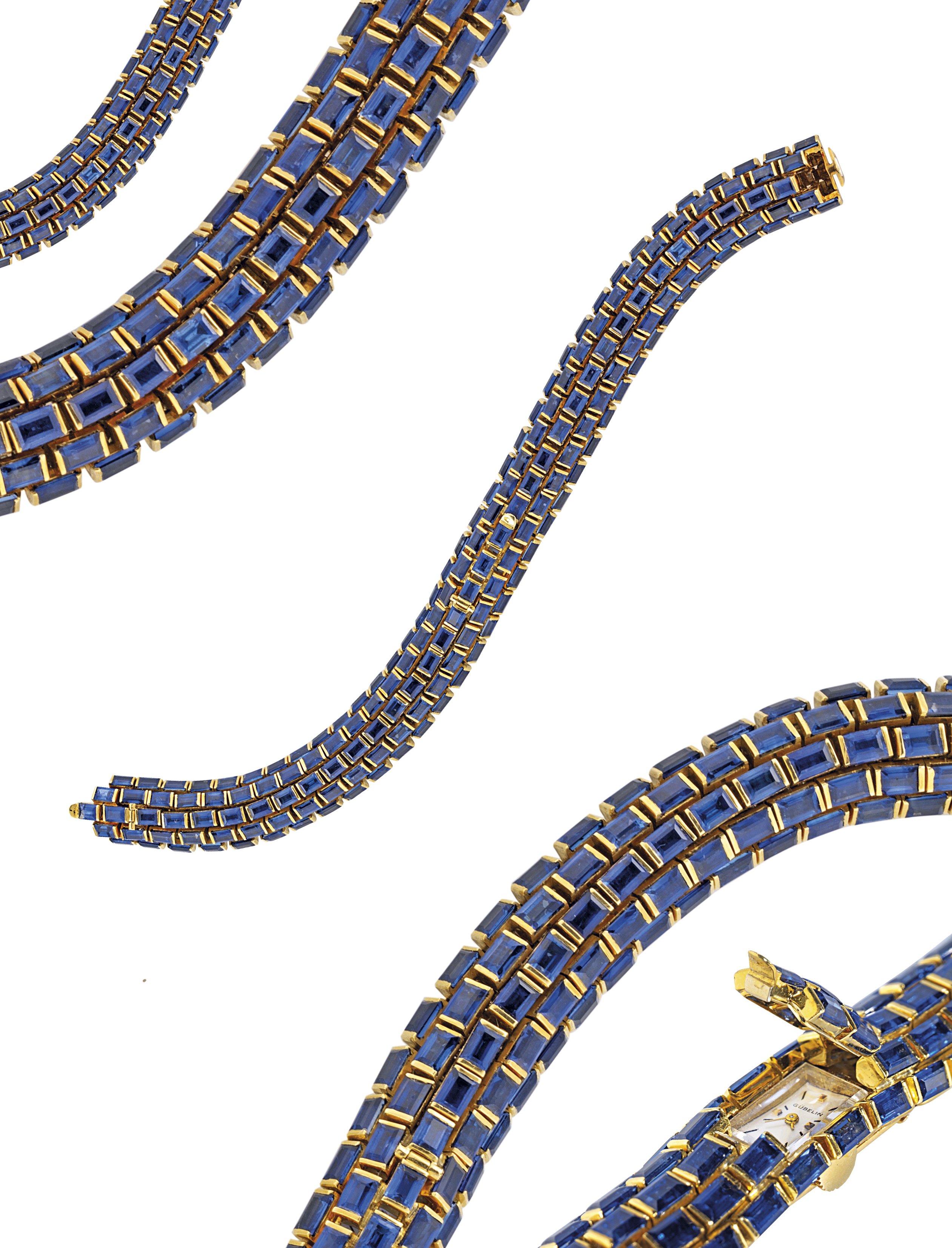 Gubelin Lady S Yellow Gold Manually Wound Bracelet Watch With Concealed Dial Entirely Set With 175 Baguette