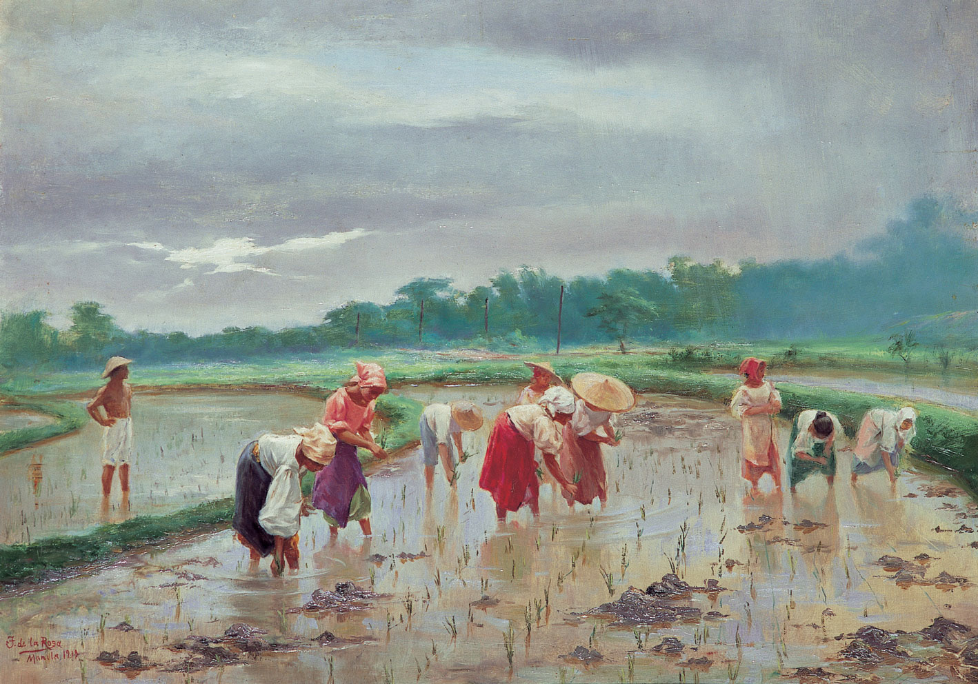 Fabian De La Rosa The Philippines 1869 1937 In The Rice Field 20th Century Paintings Christie S