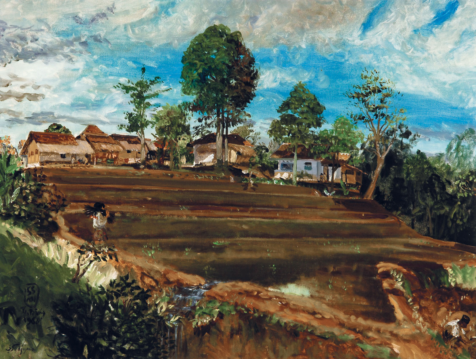 S Sudjojono Indonesia  1914 1986 Pemandangan  Sawah di 