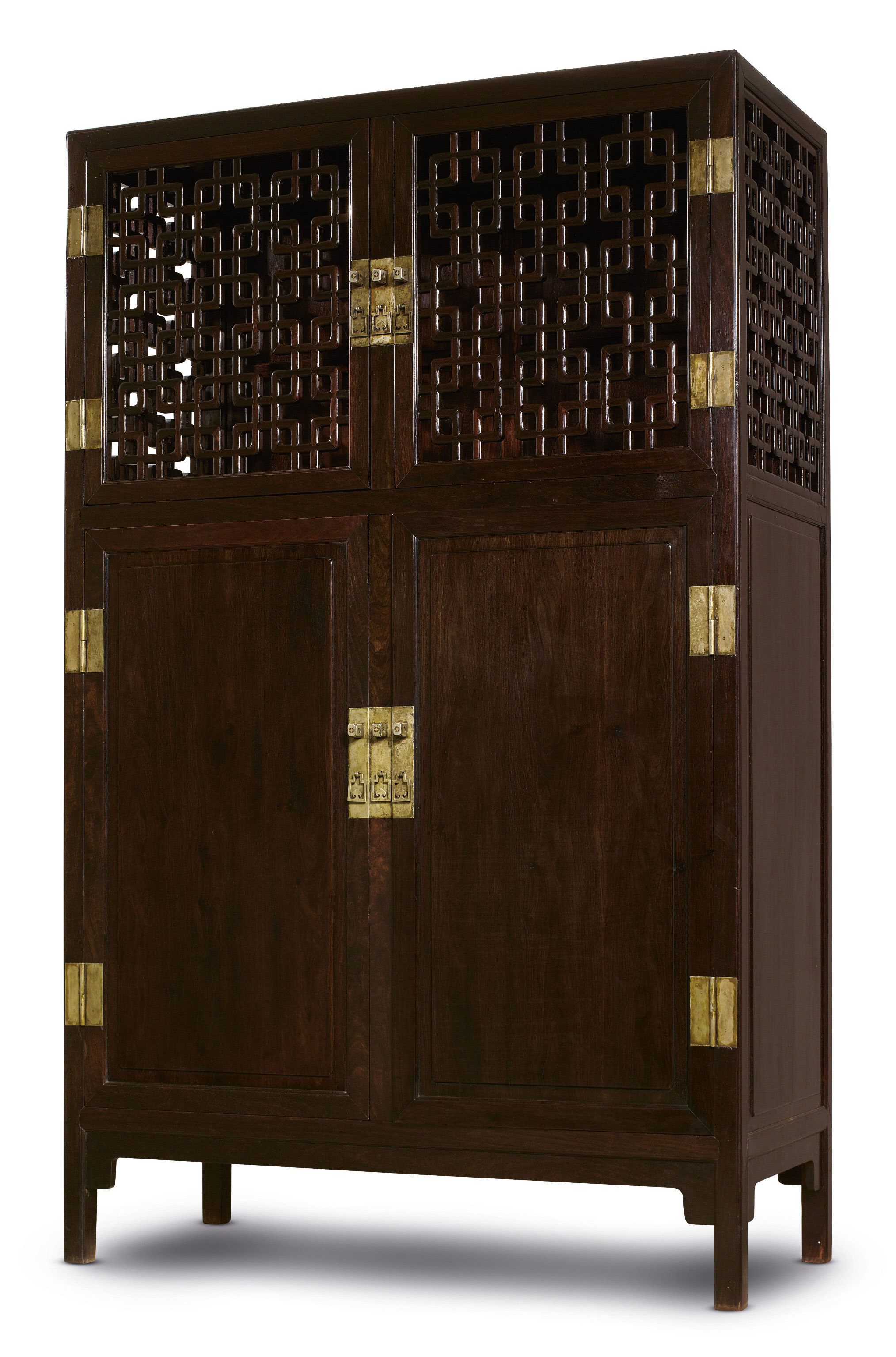 A Very Large Zitan Square Corner Cabinet Qing Dynasty 18th 19th
