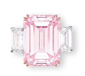 The Perfect Pink, a superb coloured diamond and diamond ring. Sold for HK$179,860,000 on 29 November 2010 at Christie’s in Hong Kong