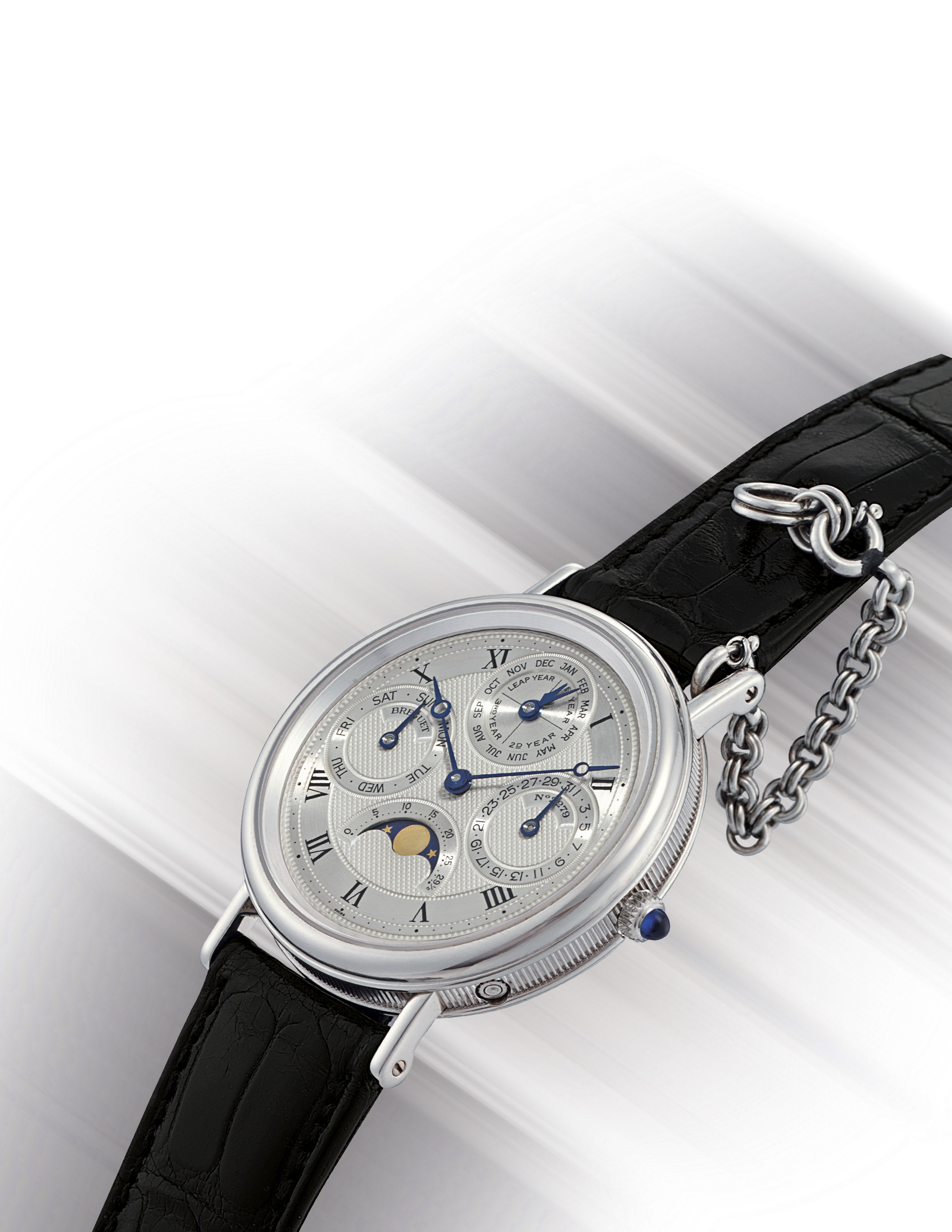 BREGUET FINE PLATINUM AUTOMATIC PERPETUAL CALENDAR WRISTWATCH WITH MOON