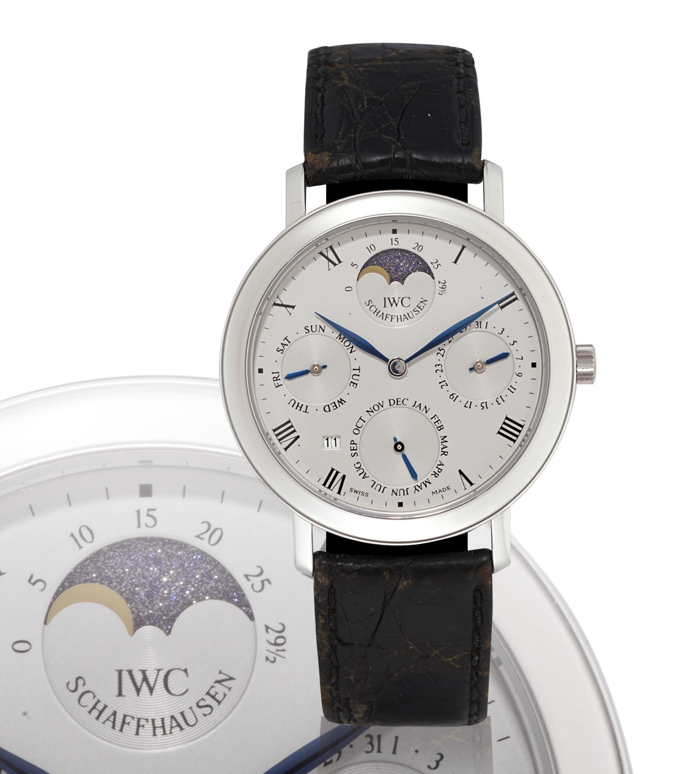 IWC PORTOFINO PLATINUM MANUALLY WOUND PERPETUAL CALENDAR WRISTWATCH