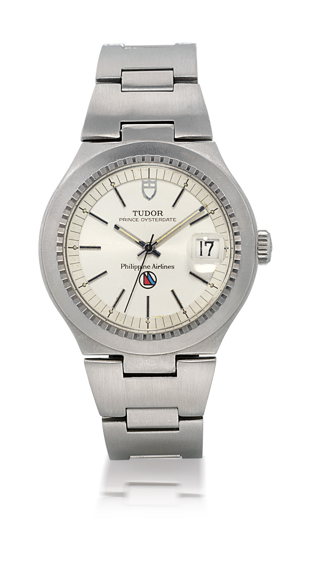 TUDOR PRINCE OYSTERDATESTAINLESS STEEL AUTOMATIC BRACELET WATCH WITH DATE DISPLAY MADE FOR THE PHILIPPINE AIRLINES NO. 806366 CIRCA 1970 Christie s