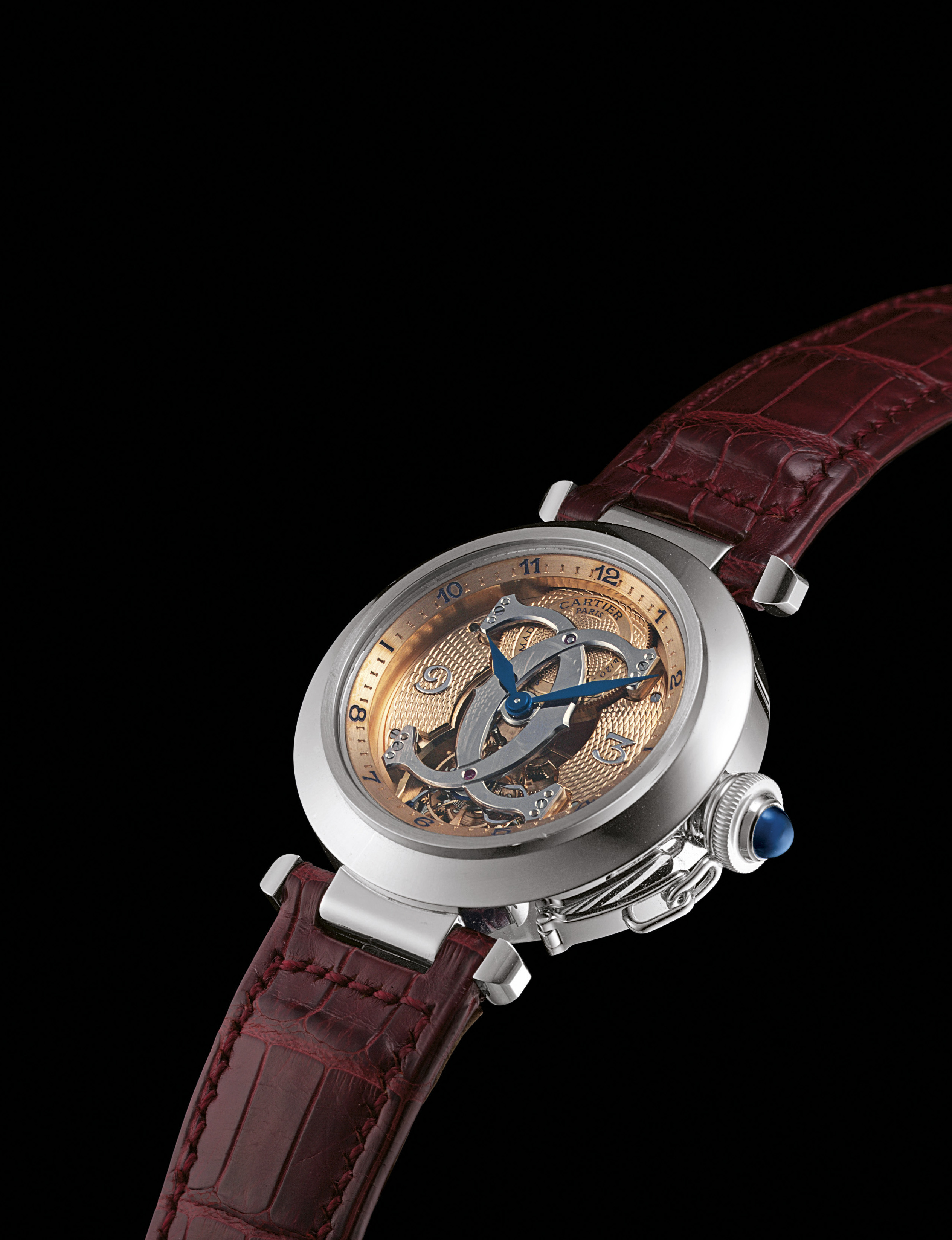 CARTIER, COLLECTION PRIVE, PASHA DE CARTIER TOURBILLON WHITE GOLD AUTOMATIC TOURBILLON 