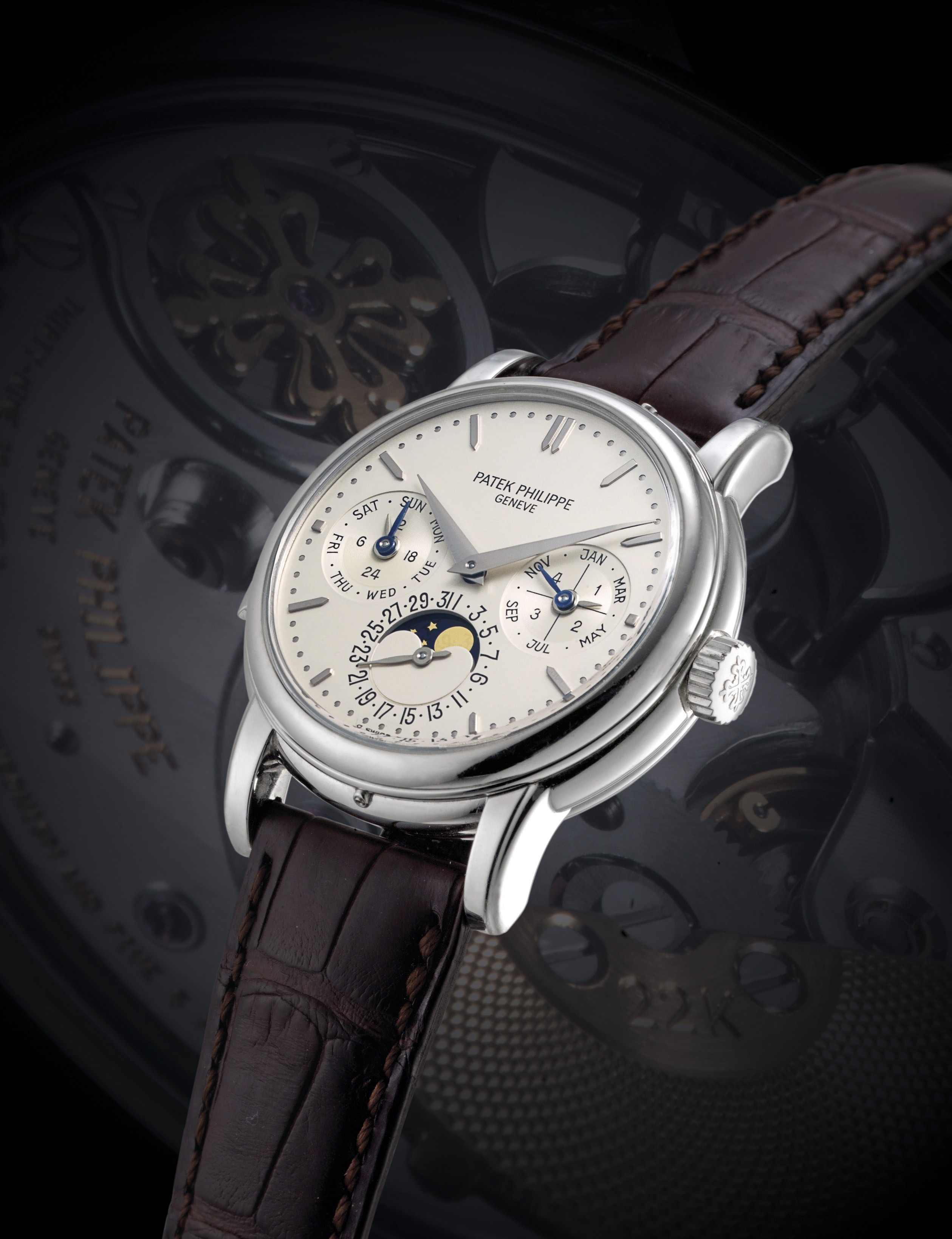 PATEK PHILIPPE REF 3974 RARE AND IMPORTANT PLATINUM AUTOMATIC