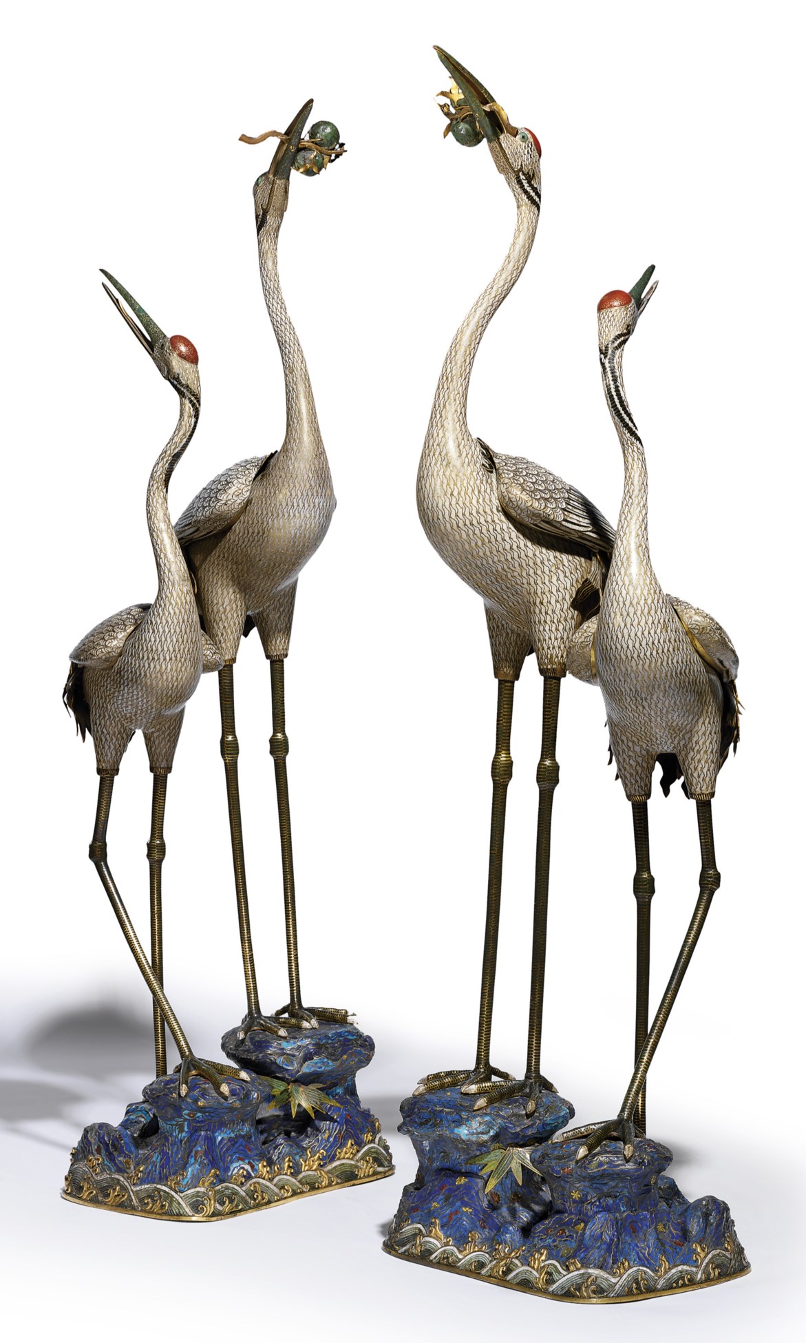 A HIGHLY IMPORTANT AND EXCEEDINGLY RARE PAIR OF IMPERIAL CLOISONNE ...