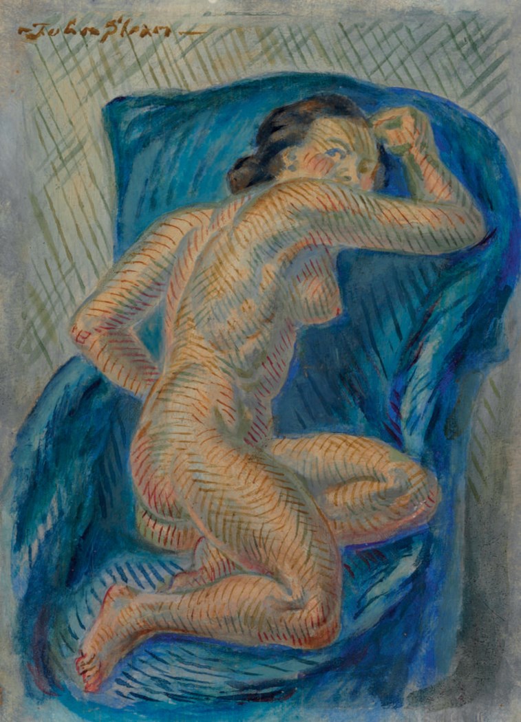 John Sloan (NY, 1871-1951), Half Nude on Elbow (Lot 429 