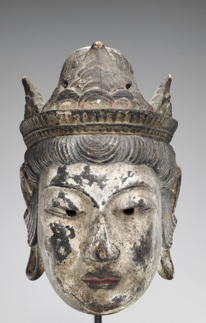 gyodo mask lot heian period wood taishakuten late