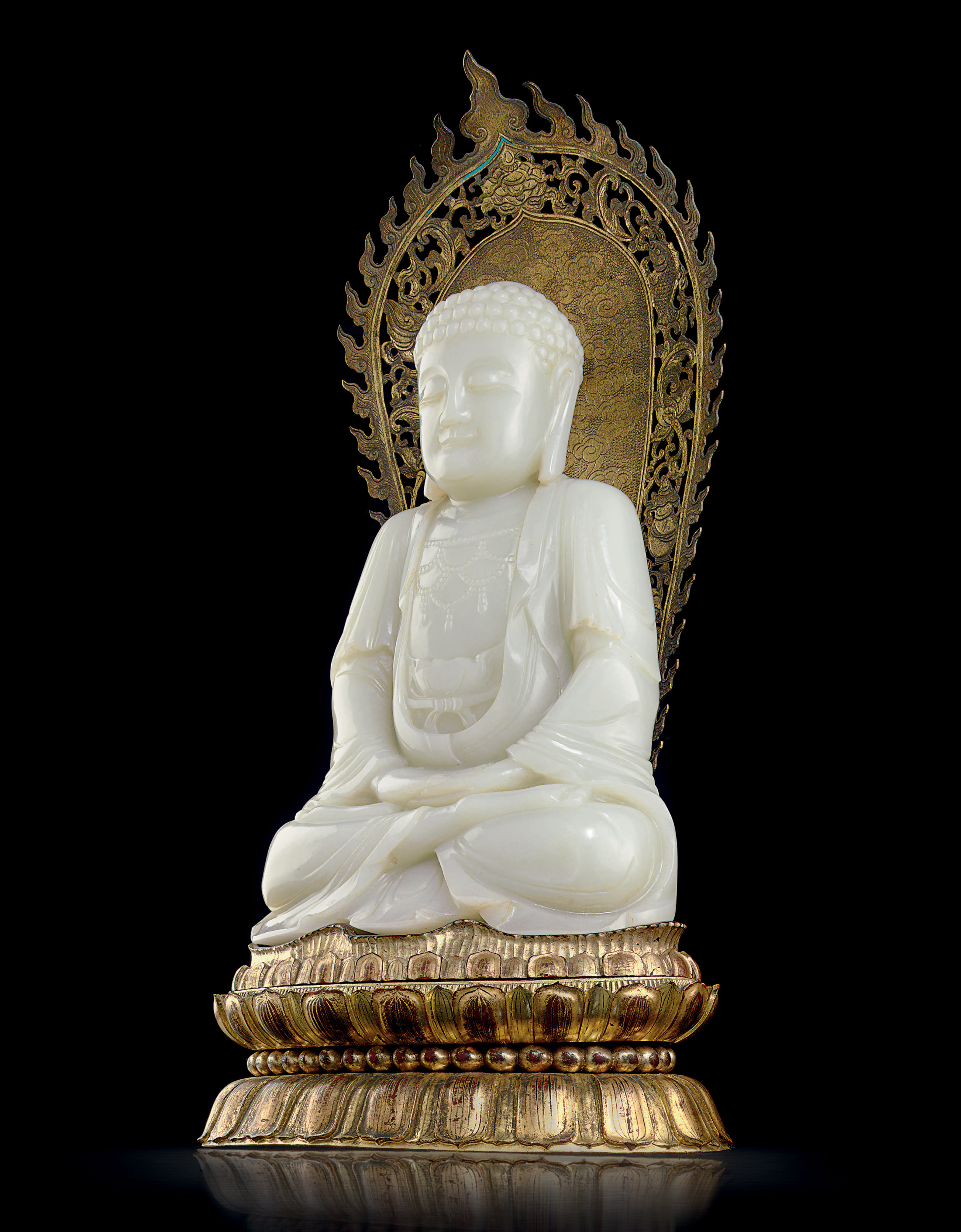 A RARE LARGE WHITE JADE FIGURE OF BUDDHA , 18TH/19TH CENTURY Christie's