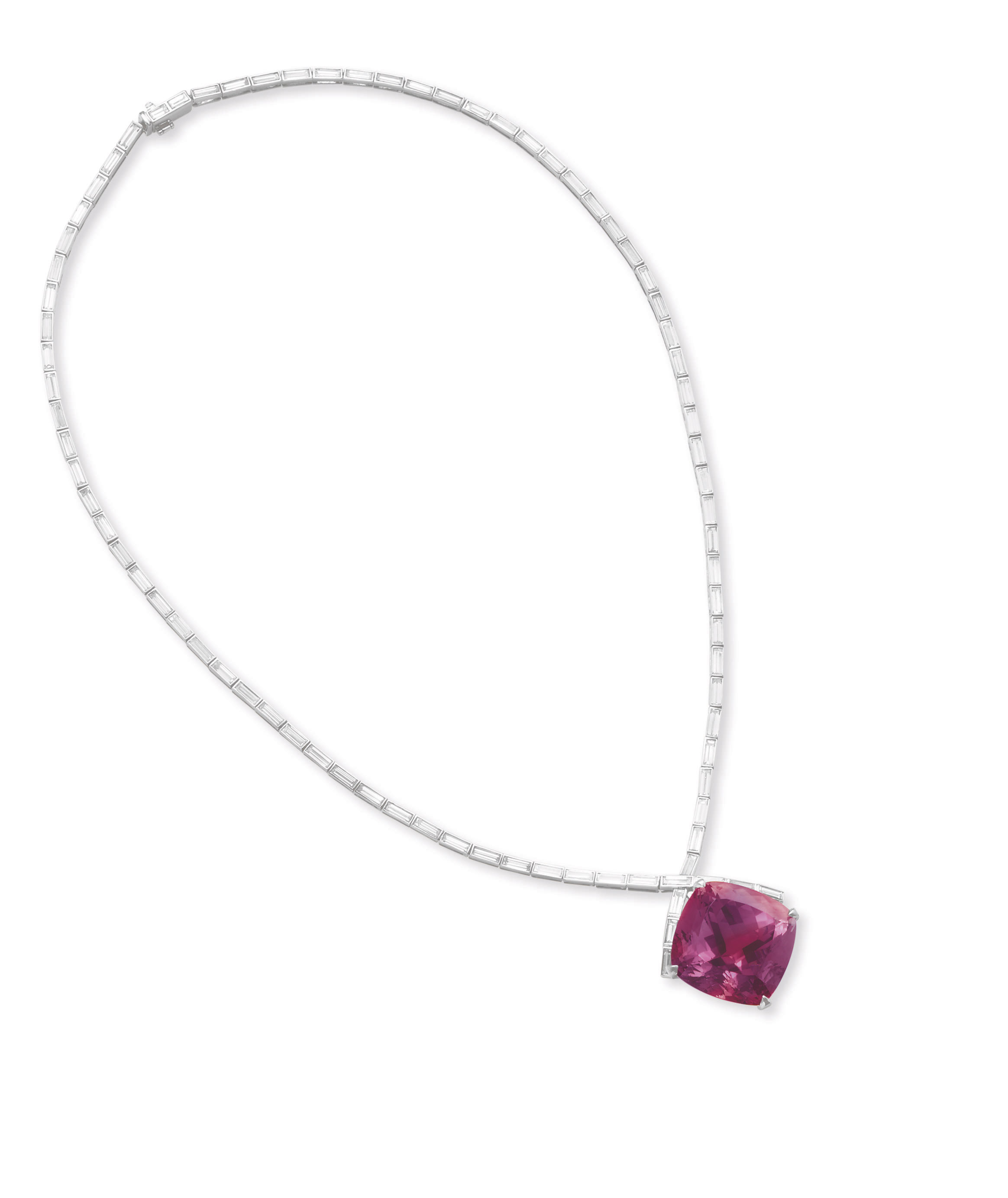 A DIAMOND AND PINK TOURMALINE NECKLACE, BY TIFFANY & CO. Christie's
