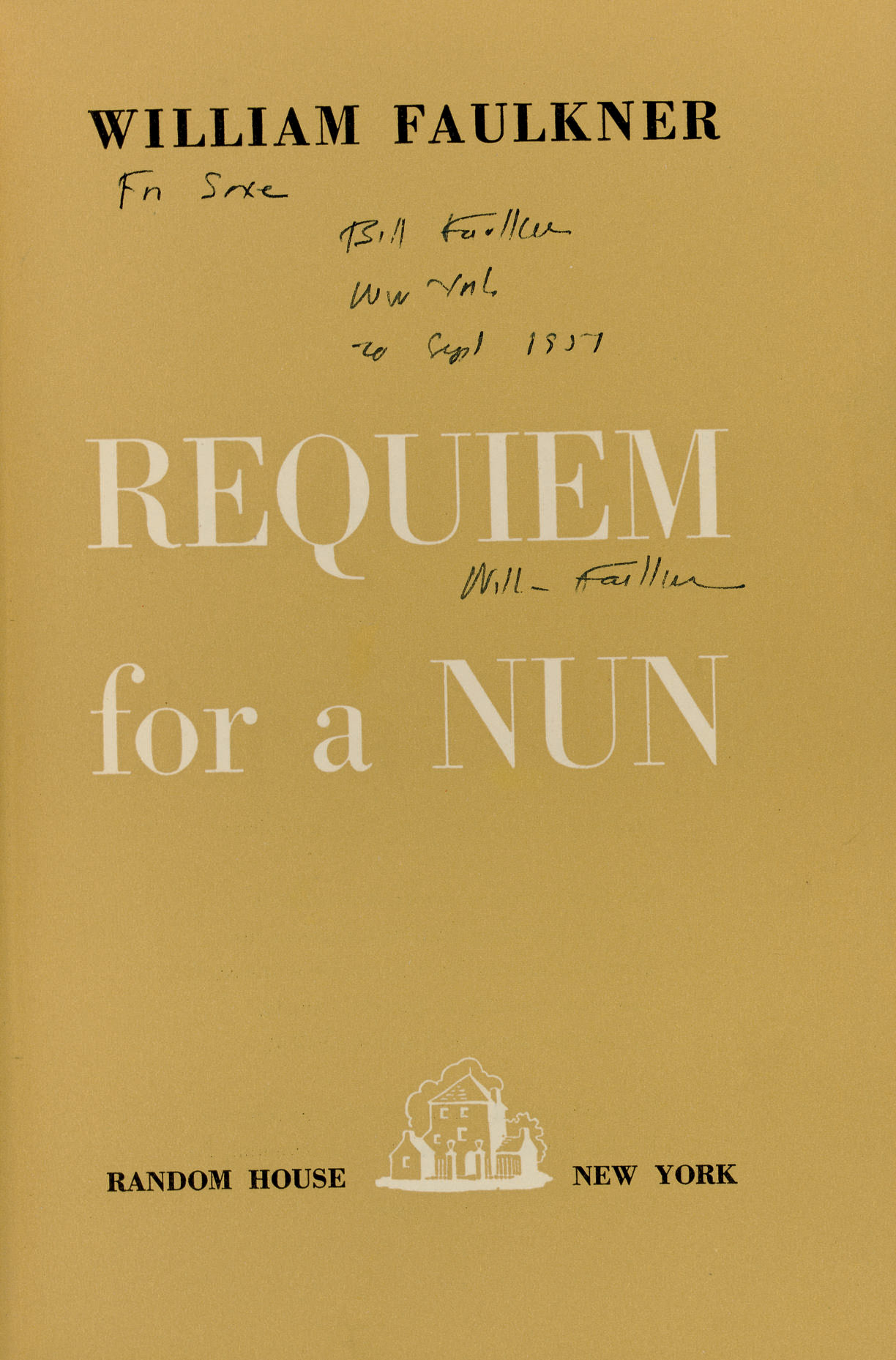 FAULKNER, William. Requiem for a Nun. New York: Random House, 1951