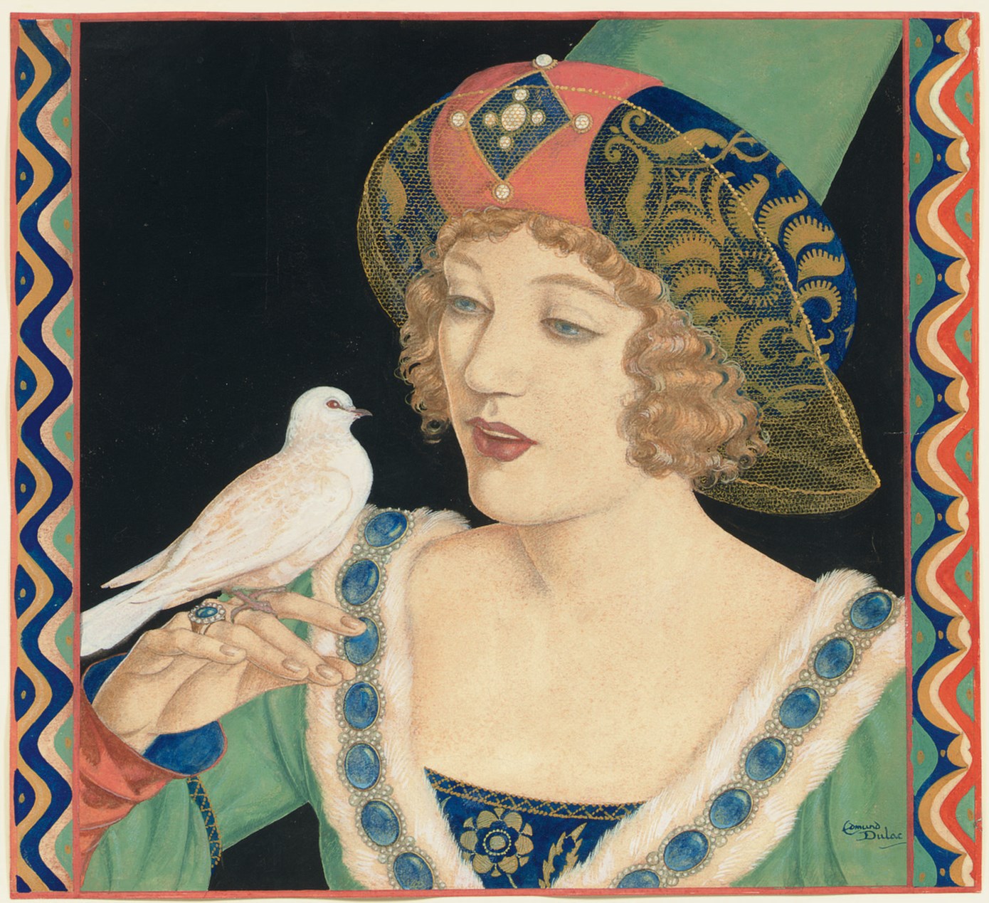 DULAC, Edmund (18821953). "The Princess and the White Dove (Portrait