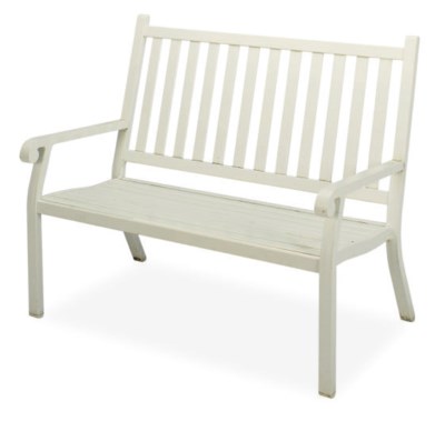 A WHITE-PAINTED METAL GARDEN BENCH, , LATE 20TH CENTURY | Christie's