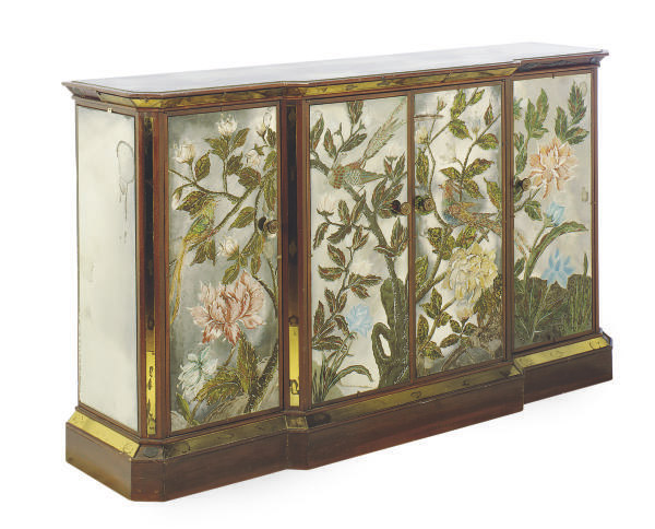 A Reverse Painted Mirrored Console Cabinet Late 20th Century Cabinet Furniture Lighting Christie S