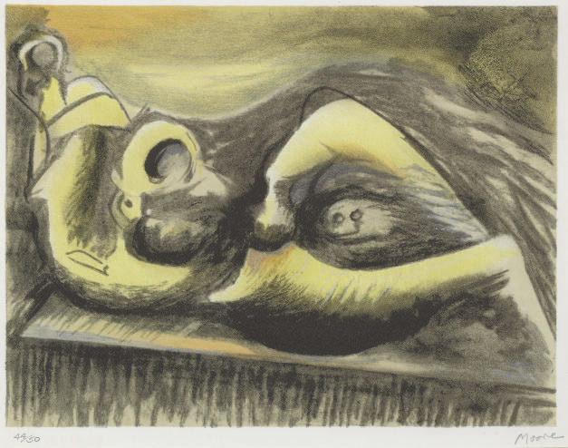 Reclining Figure Idea for Metal Sculpture (C. 653) 
